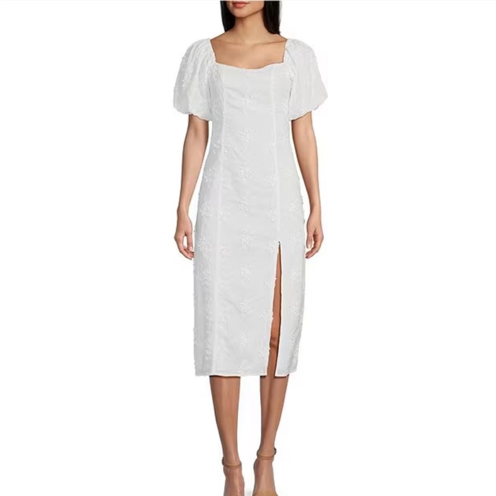 Gianni Bini Floral Eyelet Midi Dress (Juniors)